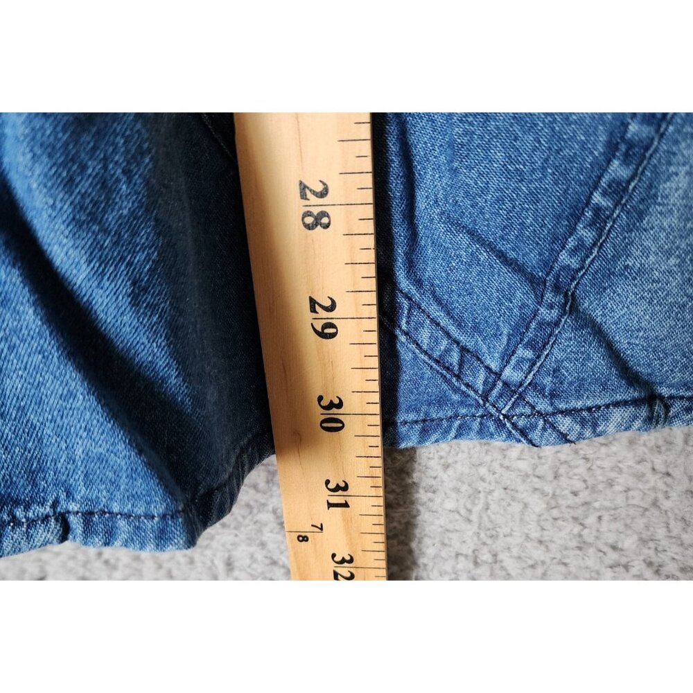 Studio West Patchwork Denim Midi Flare Skirt Elas… - image 4